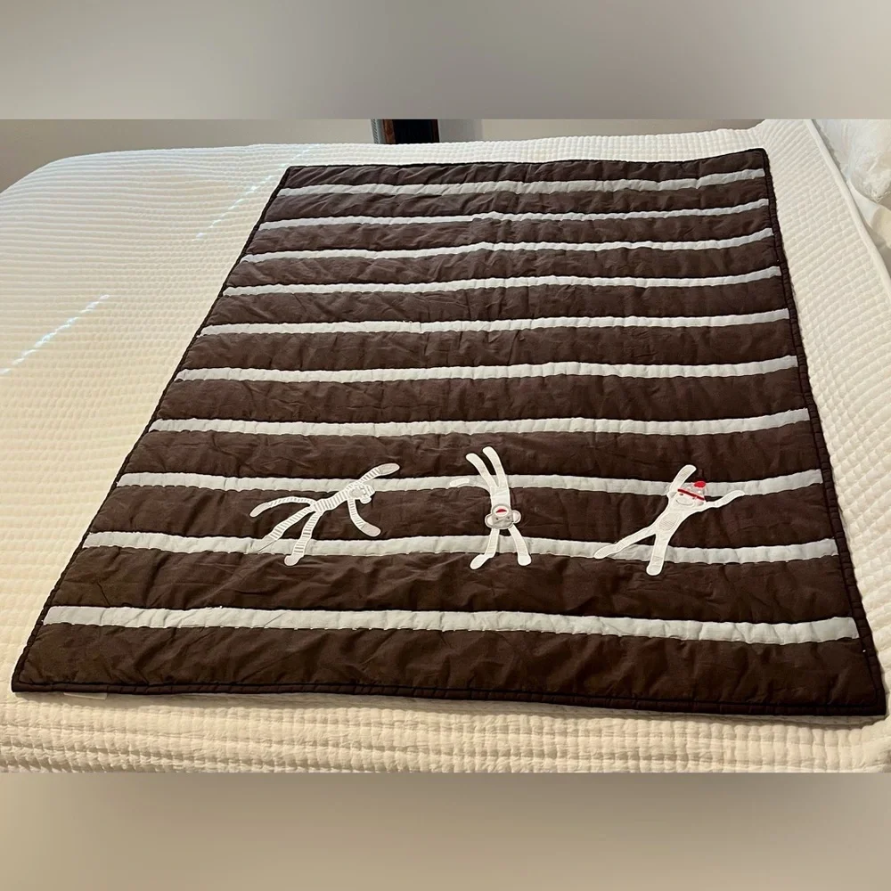 Pottery Barn Kids Playful Monkeys Crib or Toddler Bed Comforter & Bed Skirt